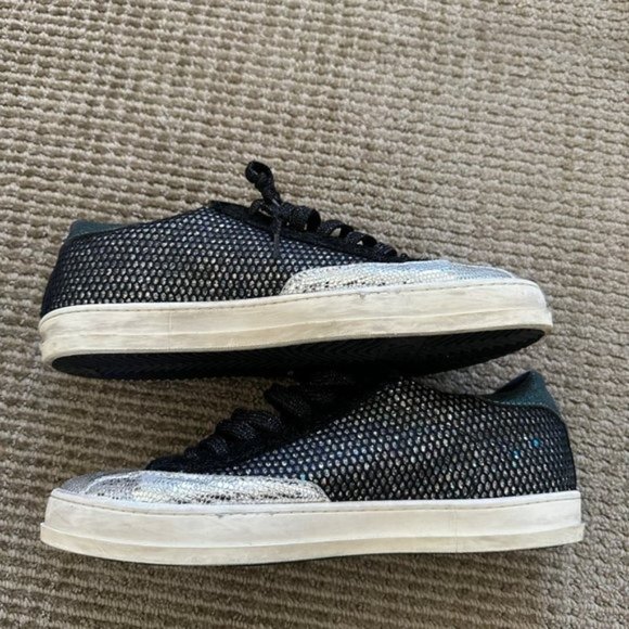 P448 John Glitter Mesh Suede Multi Color Sneakers - Picture 4 of 6